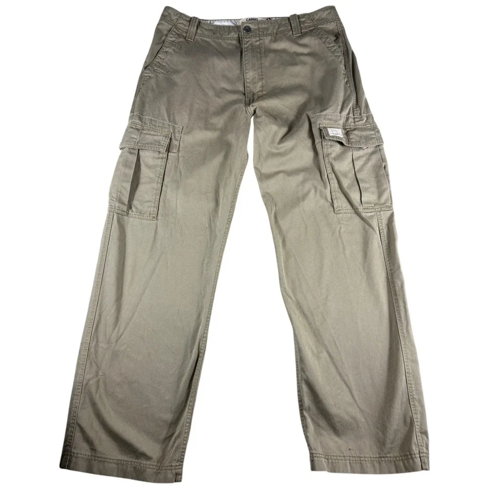 VTG Levi's Cargo Pants Men 36x34 Khaki Tan Cotton Rugged Workwear Loose Straight